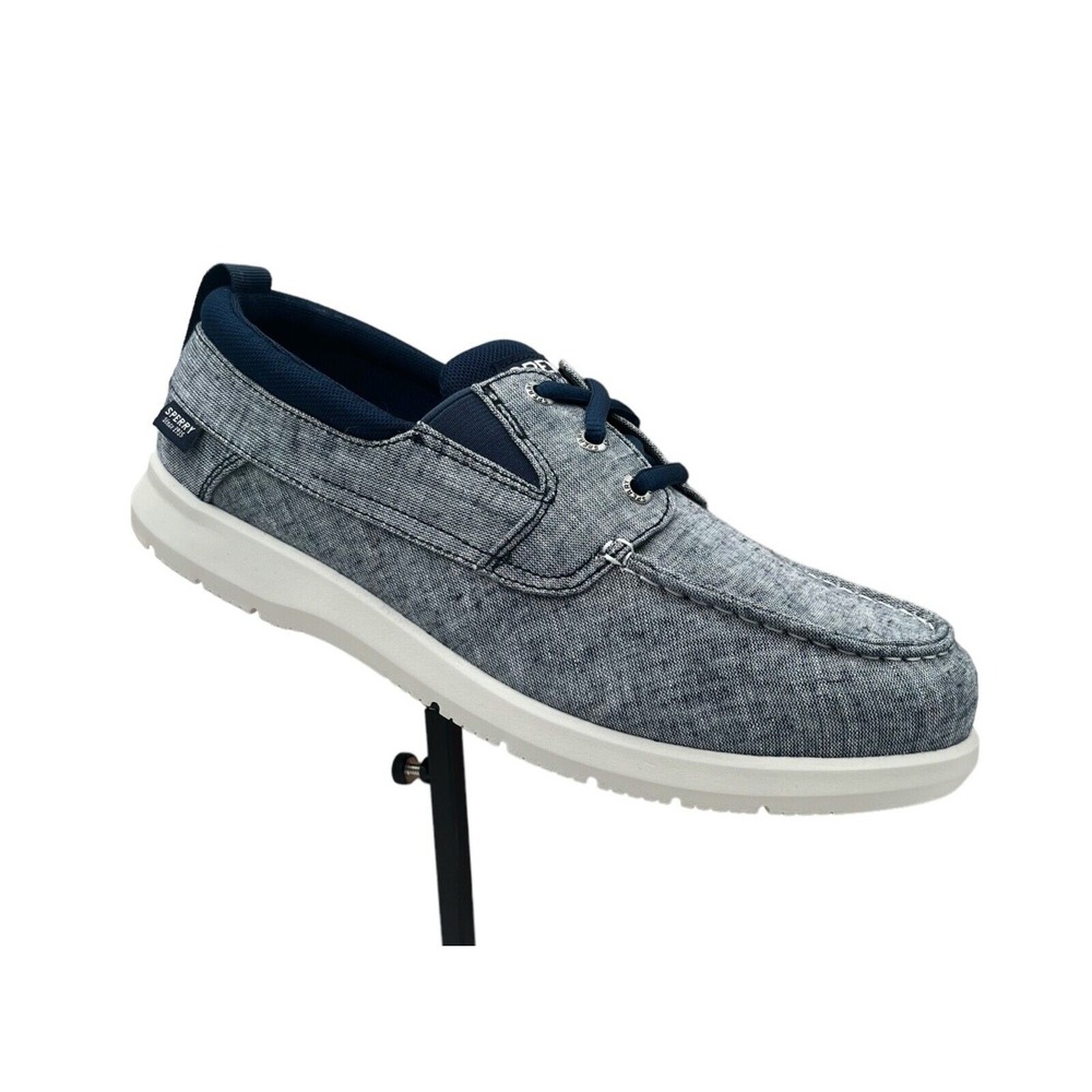 Sperry Men's Boat Casual Shoes Size 11 Navy Blue Chambray Upper Slip-on Style